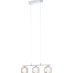 BRILLIANT Rafa LED Pendelleuchte 3flg Balken chrom/rauchglas Innenleuchten,Pendelleuchten,-Balken | 3x 5.67W LED integriert, (Lichtstrom: 697lm, Lichtfarbe: 3000K) | In der Höhe einstellbar / Kabel kü