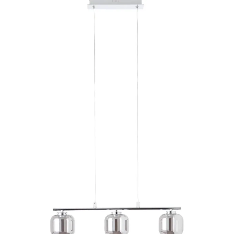 BRILLIANT Rafa LED Pendelleuchte 3flg Balken chrom/rauchglas Innenleuchten,Pendelleuchten,-Balken | 3x 5.67W LED integriert, (Lichtstrom: 697lm, Lichtfarbe: 3000K) | In der Höhe einstellbar / Kabel kü