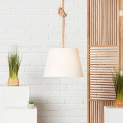 BRILLIANT Sailor Pendelleuchte 35cm natur/weiß Innenleuchten,Pendelleuchten | 1x A60, E27, 40W, geeignet für Normallampen (nicht enthalten) | Für LED-Leuchtmittel geeignet