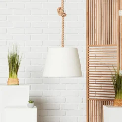 BRILLIANT Sailor Pendelleuchte 35cm natur/weiß Innenleuchten,Pendelleuchten | 1x A60, E27, 40W, geeignet für Normallampen (nicht enthalten) | Für LED-Leuchtmittel geeignet