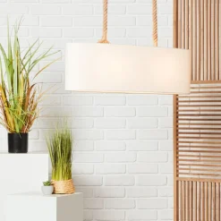 BRILLIANT Sailor Pendelleuchte, 2-flammig natur/weiß Innenleuchten,Pendelleuchten,-Balken | 2x A60, E27, 40W, geeignet für Normallampen (nicht enthalten) | Für LED-Leuchtmittel geeignet
