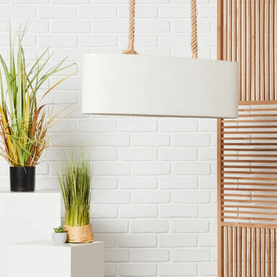 BRILLIANT Sailor Pendelleuchte, 2-flammig natur/weiß Innenleuchten,Pendelleuchten,-Balken | 2x A60, E27, 40W, geeignet für Normallampen (nicht enthalten) | Für LED-Leuchtmittel geeignet