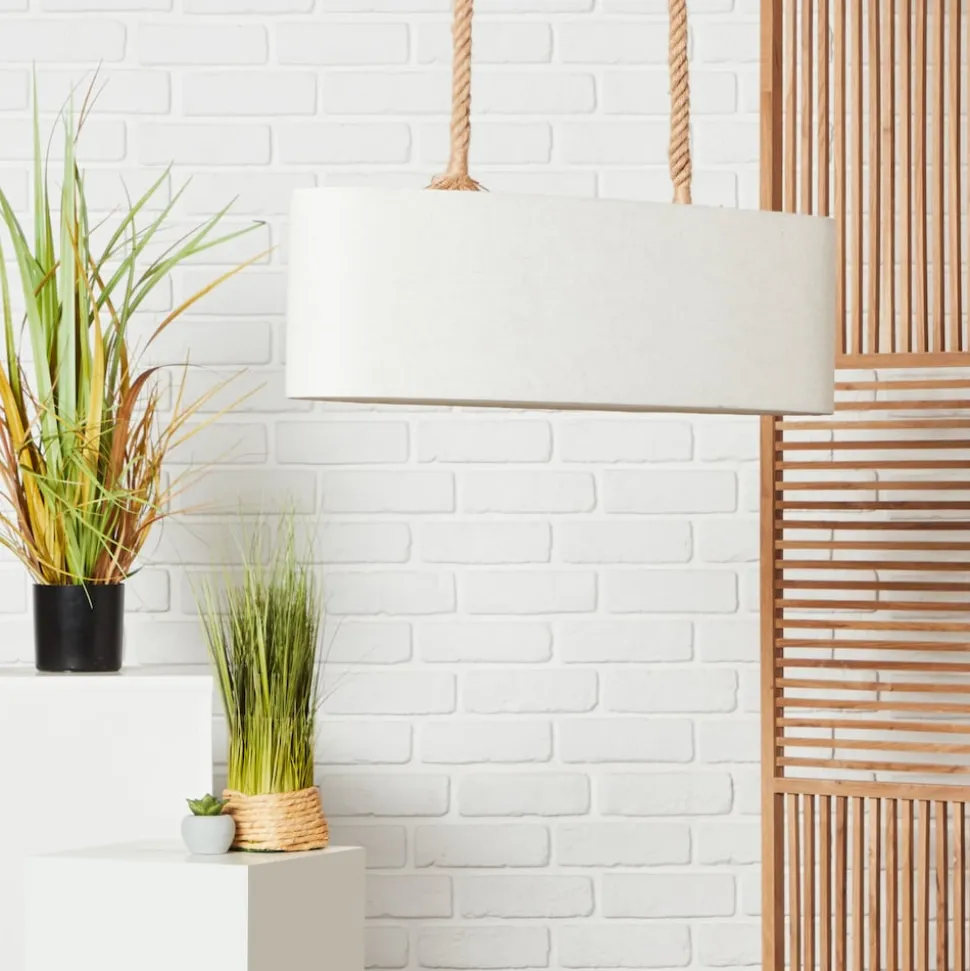 BRILLIANT Sailor Pendelleuchte, 2-flammig natur/weiß Innenleuchten,Pendelleuchten,-Balken | 2x A60, E27, 40W, geeignet für Normallampen (nicht enthalten) | Für LED-Leuchtmittel geeignet