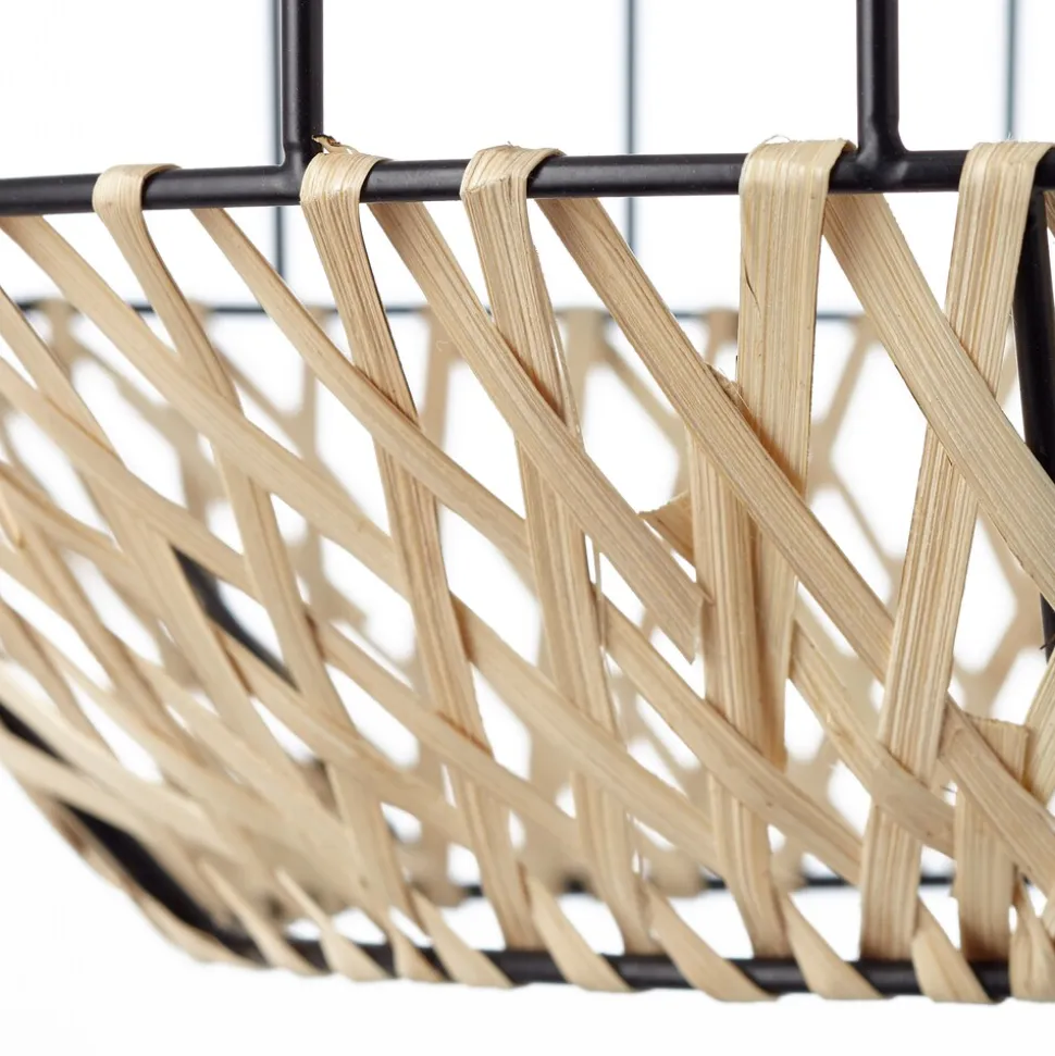 BRILLIANT Templo Pendelleuchte 37cm schwarz/natur Innenleuchten,Pendelleuchten | 1x A60, E27, 40W, geeignet für Normallampen (nicht enthalten) | In der Höhe einstellbar / Kabel kürzbar