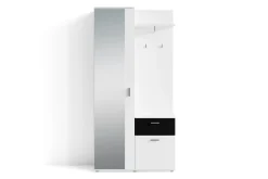 byLIVING Garderobe JAKOB, Breite 97 cm, schwarz/weiß, Spiegel, viel Stauraum