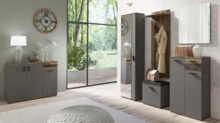 byLIVING Garderobe JAKOB, Breite 49 cm, Old Wood/anthrazit, Spiegeltür