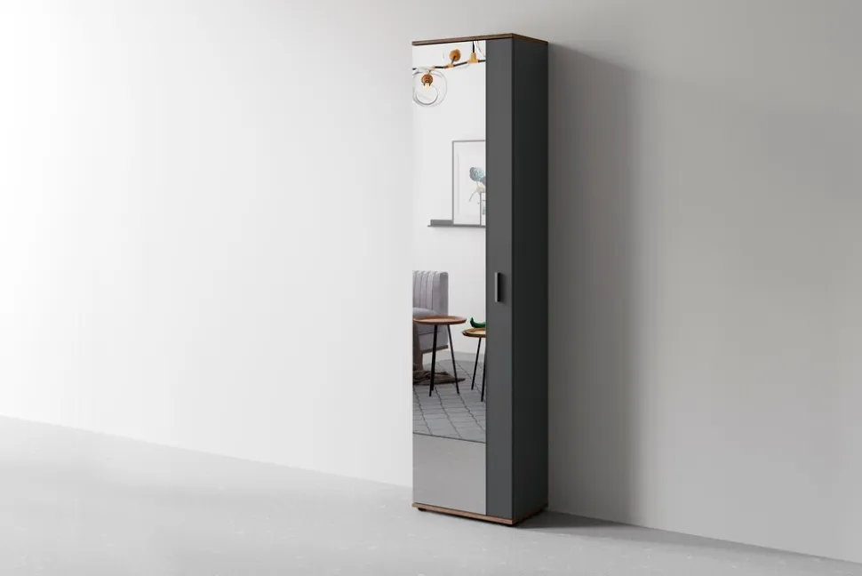 byLIVING Garderobe JAKOB, Breite 49 cm, Old Wood/anthrazit, Spiegeltür
