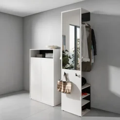 byLIVING Garderoben-Set LYON, Breite 110 cm, weiß/schwarz