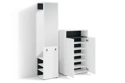 byLIVING Garderoben-Set LYON, Breite 110 cm, weiß/schwarz