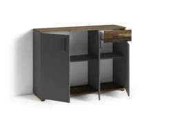 byLIVING Kommode JAKOB, Breite 110 cm, Old Wood (Altholz-Optik)/anthrazit