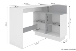 byLIVING Schreibtisch BERNI, 102 cm, weiß/graphit, links u. rechts montierbar
