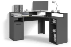byLIVING Schreibtisch FOX, Breite 139 cm, anthrazit, offene Fächer, Tür, Ablage