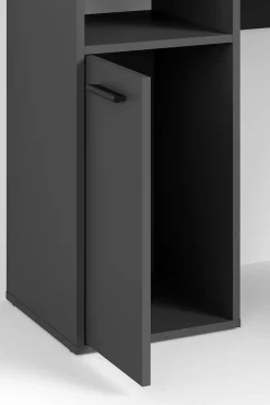 byLIVING Schreibtisch FOX, Breite 139 cm, anthrazit, offene Fächer, Tür, Ablage