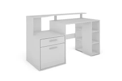 byLIVING Schreibtisch LOUIS, Breite 140 cm, weiß, 3 offenen Fächern