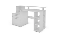 byLIVING Schreibtisch LOUIS, Breite 140 cm, weiß, 3 offenen Fächern