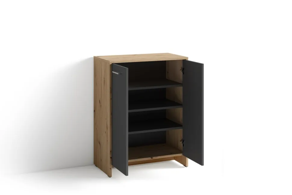 byLIVING Schuhschrank BEN, Breite 63 cm, Artisan Eiche (Eiche-Optik)/anthrazit
