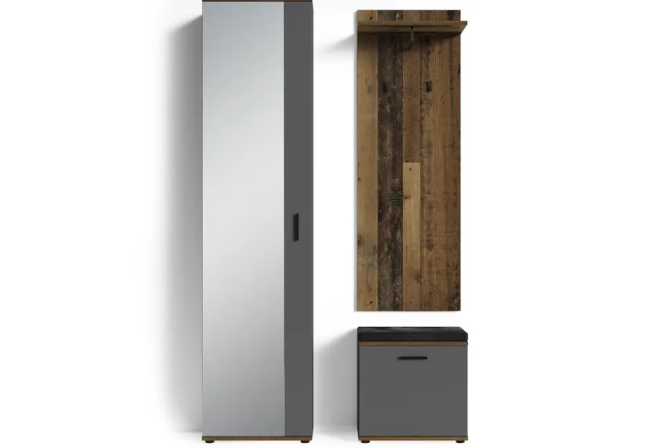byLIVING Sitzbank JAKOB, Breite 48,5 cm, Old Wood /anthrazit, Sitzkissen