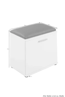 byLIVING Sitzbank JAKOB, Breite 48,5 cm, Old Wood /anthrazit, Sitzkissen