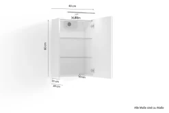 byLIVING Spiegelschrank SPREE, Breite 40 cm, weiß, LED Beleuchtung