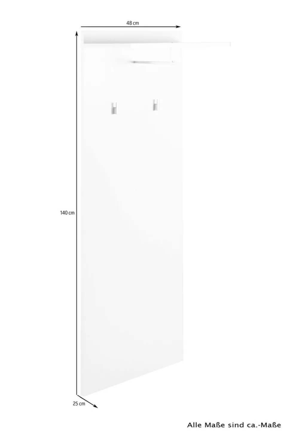 byLIVING Wandpaneel JAKOB, Breite 48 cm, Artisan Eiche, 2 Haken und Regal