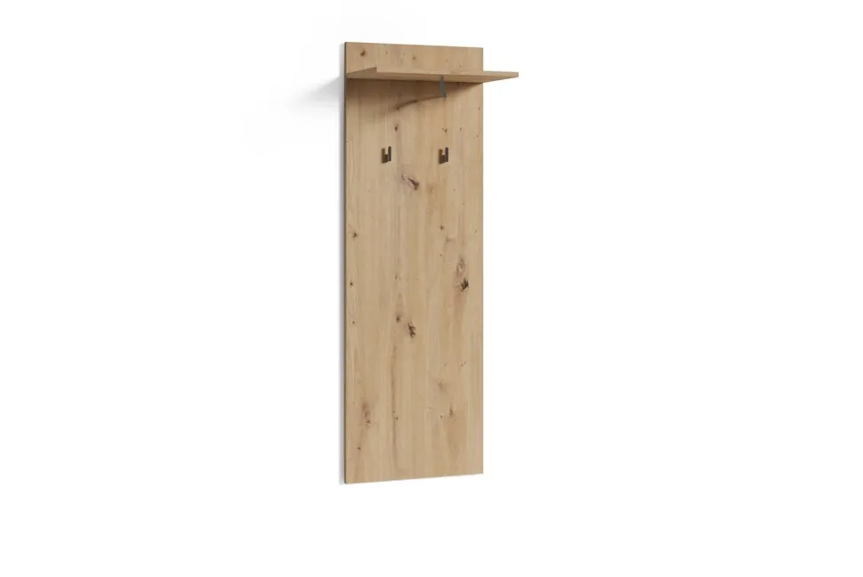 byLIVING Wandpaneel JAKOB, Breite 48 cm, Artisan Eiche, 2 Haken und Regal