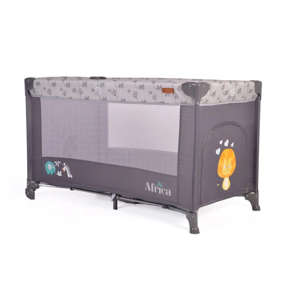 Cangaroo Reisebett Africa Laufstall Seiteneingang Matratze Sichtfenster Tasche grau