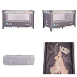 Cangaroo Reisebett Africa Laufstall Seiteneingang Matratze Sichtfenster Tasche grau