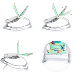 Chipolino Babywippe Baby Spa 2 in 1 elektrisch Stuhl Schaukelfunktion Spielbogen grün