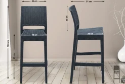 CLP 2er Set Barhocker Jamaica Mit Fußstütze I Outdoor-Tresenhocker In Rattan-Optik I Stapelbare Barstühle