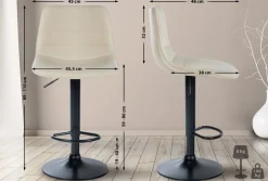 CLP 2er Set Barhocker Lex Kunstleder I Höhenverstellbare Thekenhocker Mit Kunstlederbezug I Drehbare Tresenstühle Mit Metallgestell