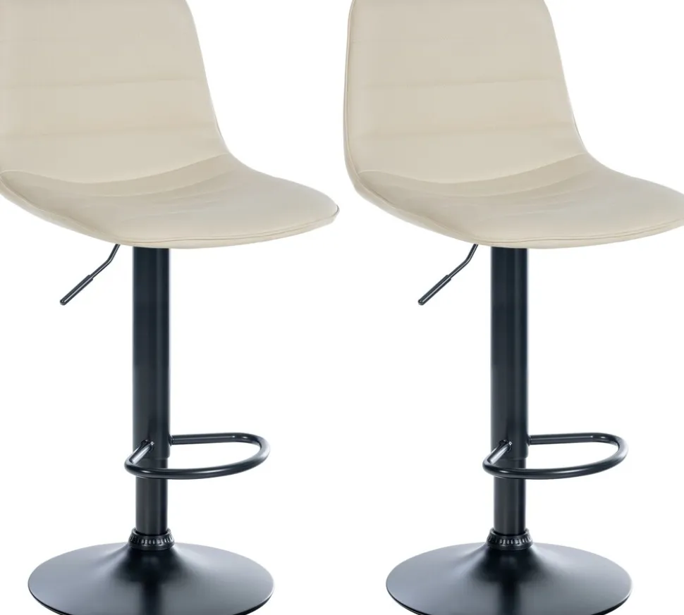 CLP 2er Set Barhocker Lex Kunstleder I Höhenverstellbare Thekenhocker Mit Kunstlederbezug I Drehbare Tresenstühle Mit Metallgestell
