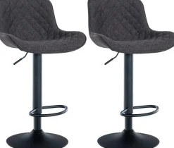 CLP 2er Set Barhocker Minosa I Fußstützen Aus Metall I Höhenverstellbare Gepolsterte Drehstühle