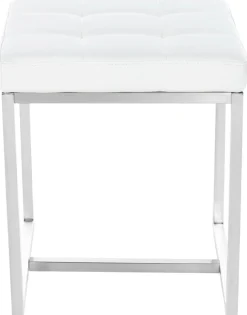 CLP 2er Set Edelstahl-Sitzhocker Barci Kunstleder I Moderne Hocker Mit Hochwertiger Polsterung Und Bodenschonern In Vielen Farben