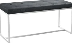 CLP 2er Sitzbank Barci Stoff I Gepolsterte Esszimmerbank Mit Edelstahlgestell Und Polsterung I Sitzhöhe: 47,5 CM
