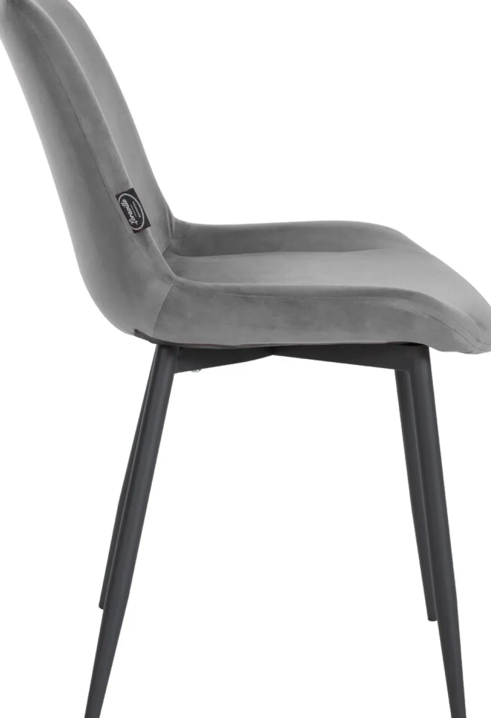 CLP Esszimmerstühle 2er Set gepolstert Victoria, Küchenstühle Samtbezug mit Rückenlehne und schwarzem Metallgestell, Polsterstühle