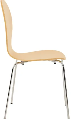 CLP Stapelstuhl Diego I Komfortabler Esszimmerstuhl I Metallgestell, Holzsitz I Ergonomisches Design I Platzsparend In Esszimmer Und Küche