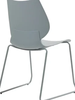 CLP Stapelstuhl Houma, platzsparend stapelbar, mit Rückenlehne, Sitzschale aus Kunststoff, stabiles Metallgestell, Esszimmerstuhl modern