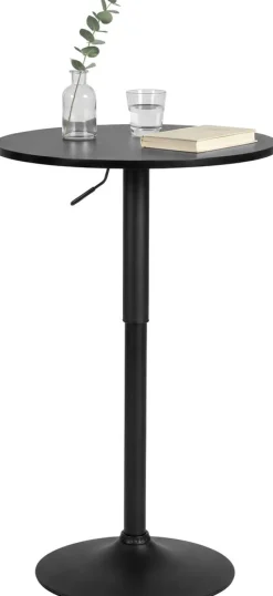 CLP Stehtisch rund 60cm Lamoni, Bartisch stufenlos höhenverstellbar, 360° drehbar, Bistrotisch mit stabilem Metallgestell und Bodenschutz
