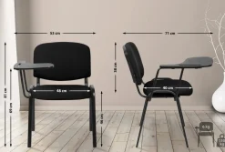 CLP Stuhl Ken XL mit Klapptisch I Stoff-Bezug I Konferenzstuhl Bis 150 KG Belastbar