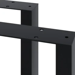 CLP Tischbeine Metall schwarz 2er Set Ilkan, Tischkufen Set für DIY-Esstisch, Tischgestell pulverbeschichtet bis 400 kg belastbar