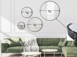 CLP Wandspiegel Elsie I Runder Spiegel in unterschiedlichen Größen I Rahmentiefe 3 cm, ideal für Wohnzimmer, Schlafzimmer oder Bad