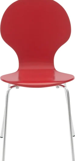 CLP 16 x Stapelstuhl DIEGO ergonomisch geformter Konferenzstuhl mit Holzsitz und stabilem Metallgestell I In verschiedenen Farben erhältlich
