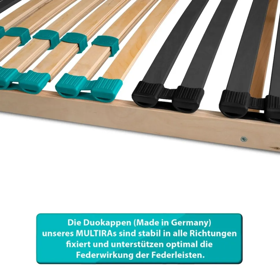 Coemo 7-Zonen Lattenrost DRÖMSON 28 Federleisten Kopfteil verstellbar 90 x 200 cm