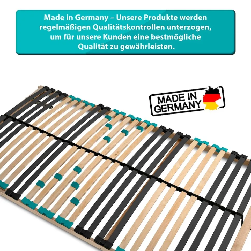 Coemo 7-Zonen Lattenrost DRÖMSON 28 Federleisten Kopfteil verstellbar 90 x 200 cm