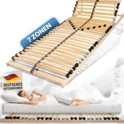 Coemo 7-Zonen Lattenrost ERGO K 80x210 verstellbar Kopfteil Härtegrad verstellbar 30 Leisten