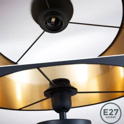 Deckenleuchte, schwarz-gold, 1xE27/60W max. exkl.