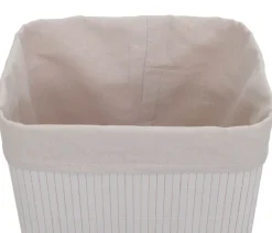 2er-Set Aufbewahrungskorb MCW-C21, Korb Aufbewahrungsbox Ordnungsbox Sortierbox Regalkorb, Bambus 33x33x23cm ~ weiß