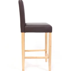 2er-Set Barhocker Cesena Leder ~ braun, helle Füße