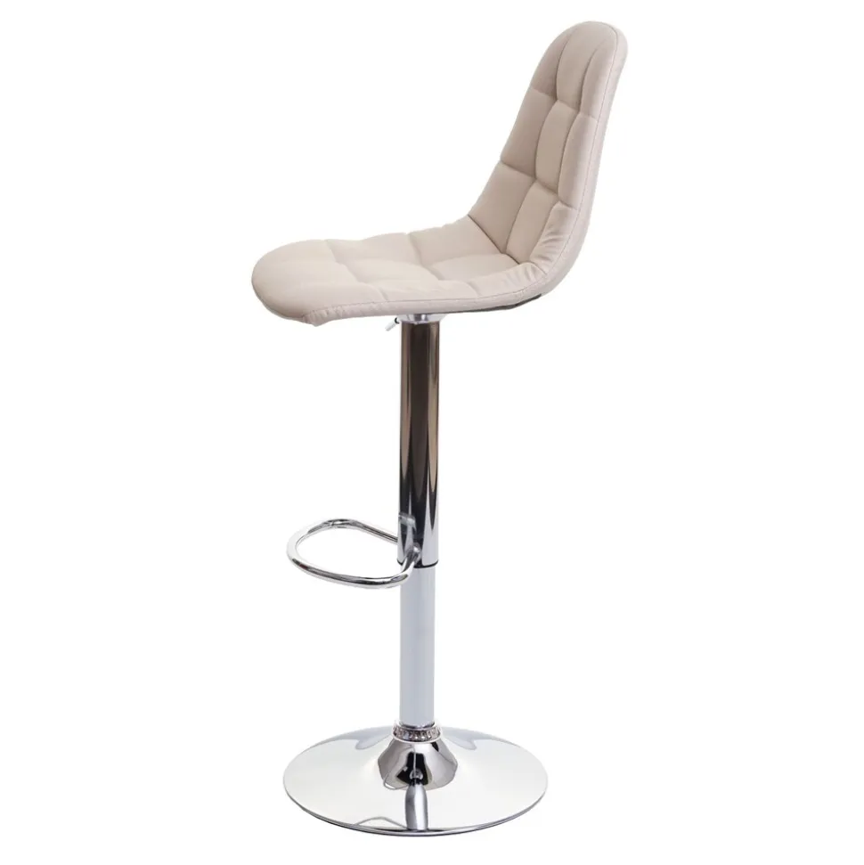 2er-Set Barhocker MCW-A67, Barstuhl Tresenhocker, MVG-zertifiziert ~ creme-beige, Kunstleder