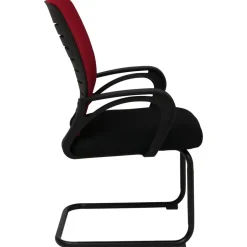 2er-Set Esszimmerstuhl MCW-K51, Stuhl Armlehne, Stoff/Textil (250g/m²) MVG ~ rot, Gestell schwarz